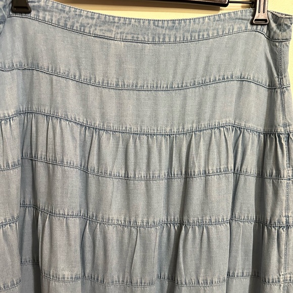 Vintage Emma James Blue Chambray Prairie Skirt, Size 12 - Picture 4 of 8